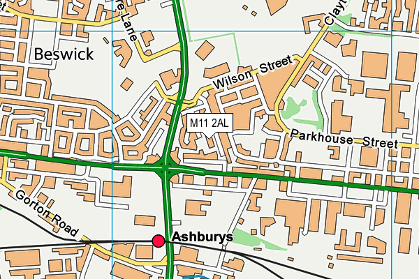 M11 2AL map - OS VectorMap District (Ordnance Survey)