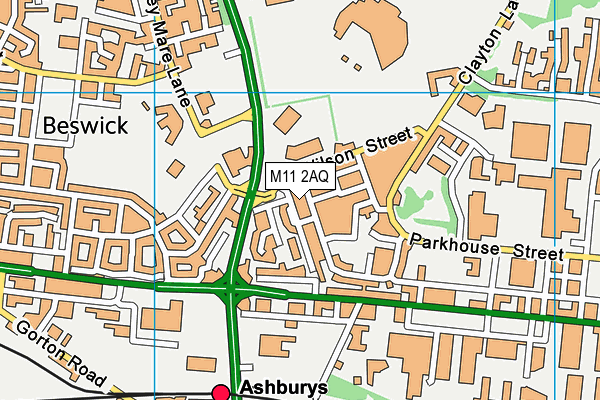 M11 2AQ map - OS VectorMap District (Ordnance Survey)