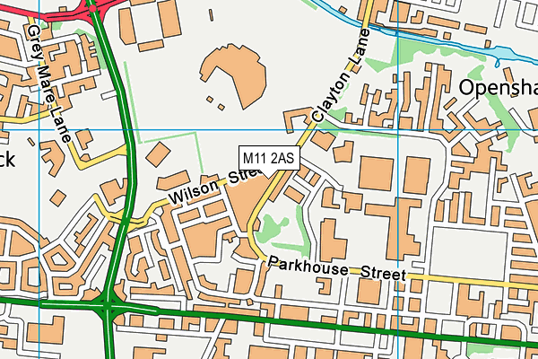 M11 2AS map - OS VectorMap District (Ordnance Survey)