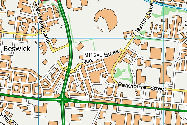 M11 2AU map - OS VectorMap District (Ordnance Survey)
