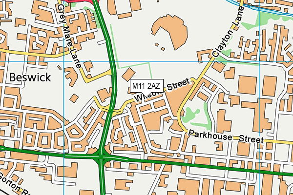 M11 2AZ map - OS VectorMap District (Ordnance Survey)