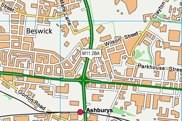 M11 2BA map - OS VectorMap District (Ordnance Survey)