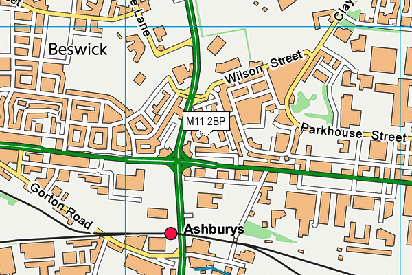 M11 2BP map - OS VectorMap District (Ordnance Survey)