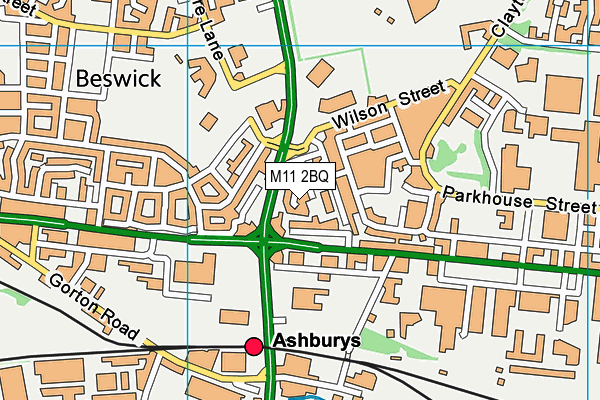 M11 2BQ map - OS VectorMap District (Ordnance Survey)