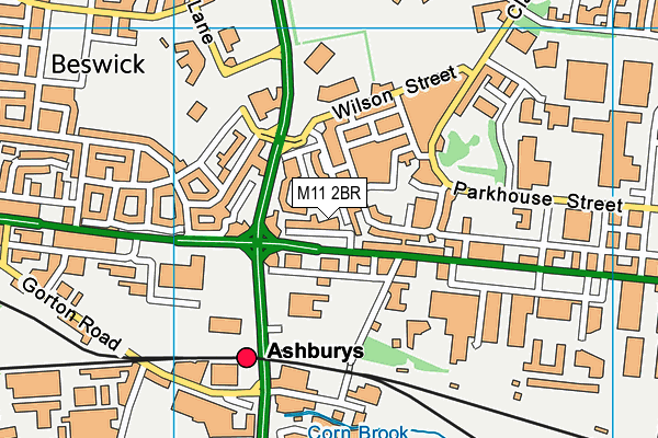 M11 2BR map - OS VectorMap District (Ordnance Survey)