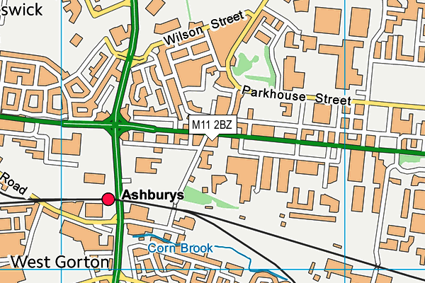 M11 2BZ map - OS VectorMap District (Ordnance Survey)