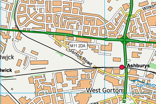 M11 2DA map - OS VectorMap District (Ordnance Survey)