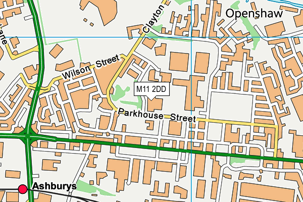 M11 2DD map - OS VectorMap District (Ordnance Survey)