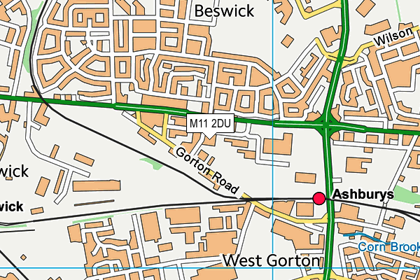 M11 2DU map - OS VectorMap District (Ordnance Survey)