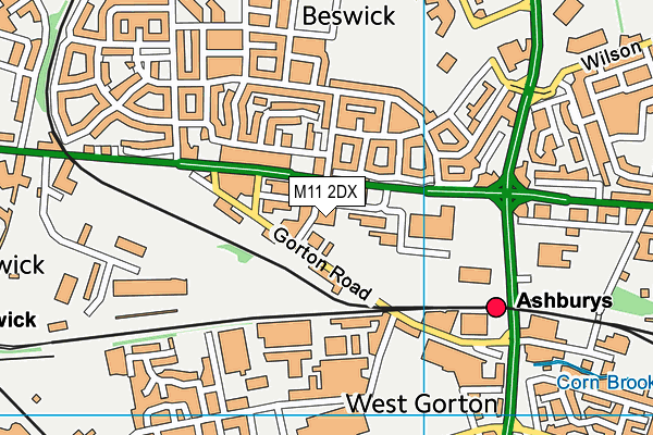 M11 2DX map - OS VectorMap District (Ordnance Survey)