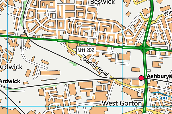 M11 2DZ map - OS VectorMap District (Ordnance Survey)