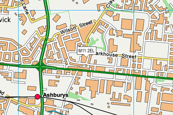 M11 2EL map - OS VectorMap District (Ordnance Survey)