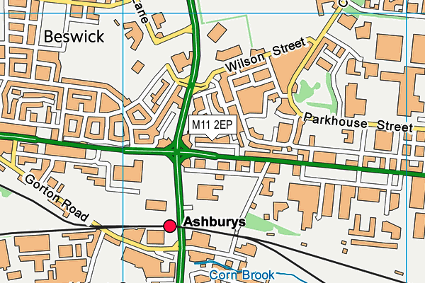 M11 2EP map - OS VectorMap District (Ordnance Survey)