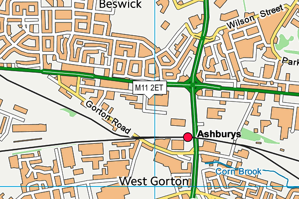 M11 2ET map - OS VectorMap District (Ordnance Survey)