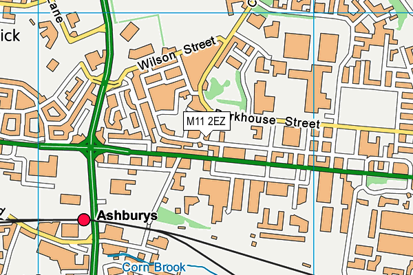 M11 2EZ map - OS VectorMap District (Ordnance Survey)