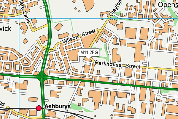 M11 2FG map - OS VectorMap District (Ordnance Survey)