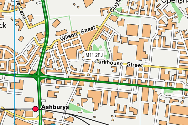 M11 2FJ map - OS VectorMap District (Ordnance Survey)