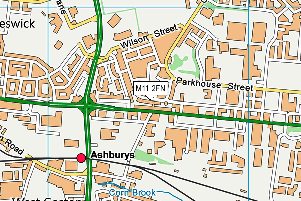 M11 2FN map - OS VectorMap District (Ordnance Survey)