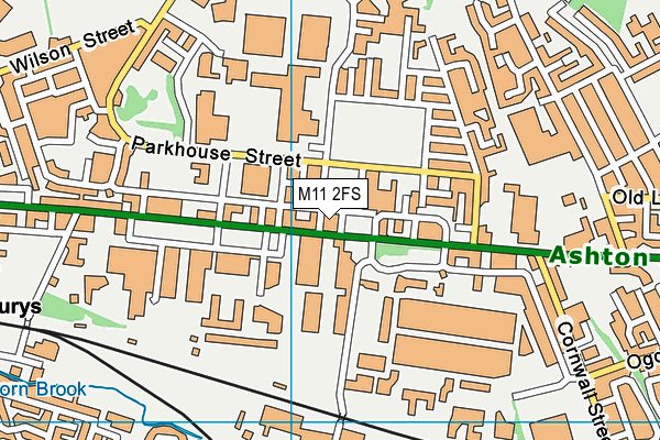 M11 2FS map - OS VectorMap District (Ordnance Survey)