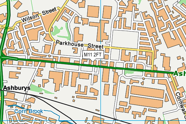 M11 2FT map - OS VectorMap District (Ordnance Survey)