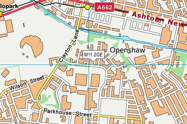 M11 2GE map - OS VectorMap District (Ordnance Survey)