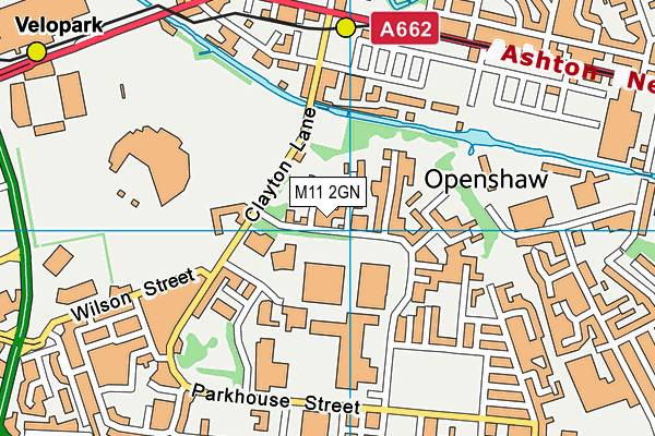 M11 2GN map - OS VectorMap District (Ordnance Survey)