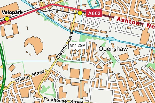 M11 2GP map - OS VectorMap District (Ordnance Survey)