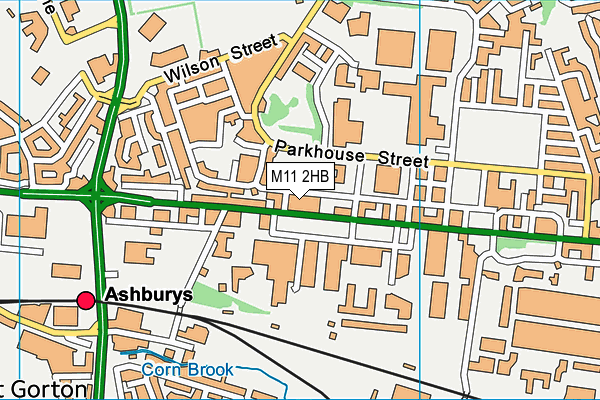 M11 2HB map - OS VectorMap District (Ordnance Survey)