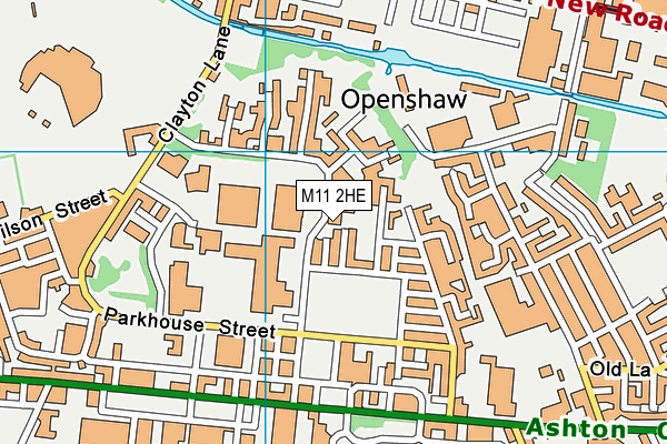 M11 2HE map - OS VectorMap District (Ordnance Survey)