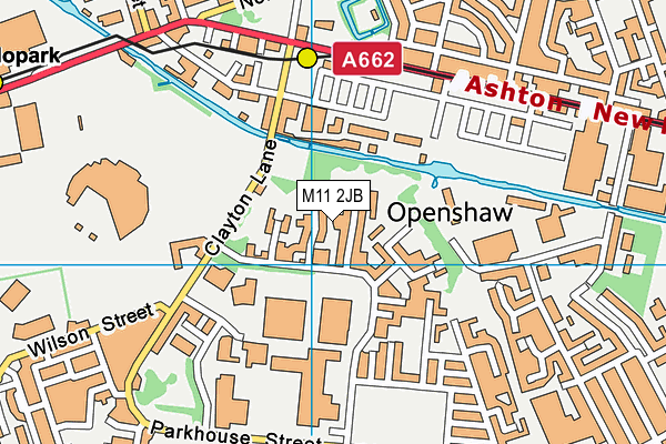 M11 2JB map - OS VectorMap District (Ordnance Survey)