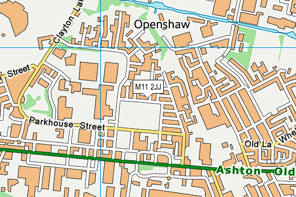 Openshaw Park map (M11 2JJ) - OS VectorMap District (Ordnance Survey)