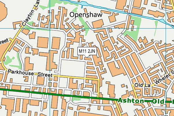 M11 2JN map - OS VectorMap District (Ordnance Survey)