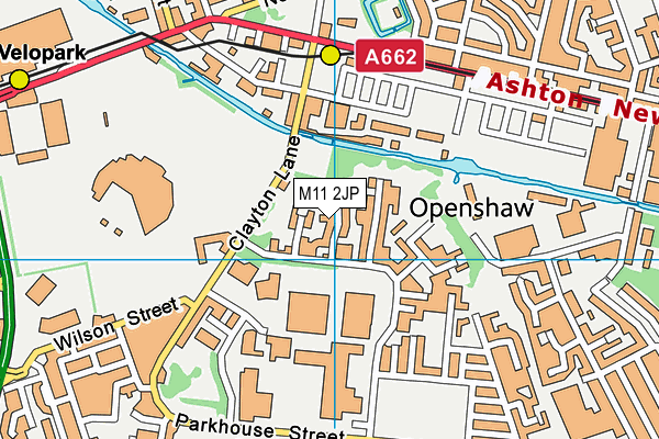 M11 2JP map - OS VectorMap District (Ordnance Survey)