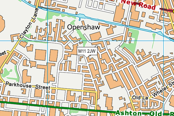 M11 2JW map - OS VectorMap District (Ordnance Survey)