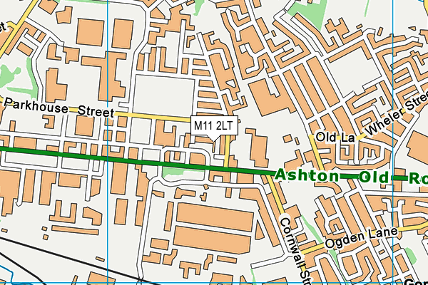 M11 2LT map - OS VectorMap District (Ordnance Survey)