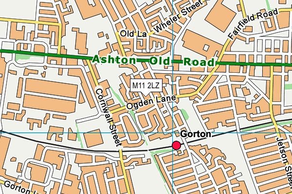 M11 2LZ map - OS VectorMap District (Ordnance Survey)