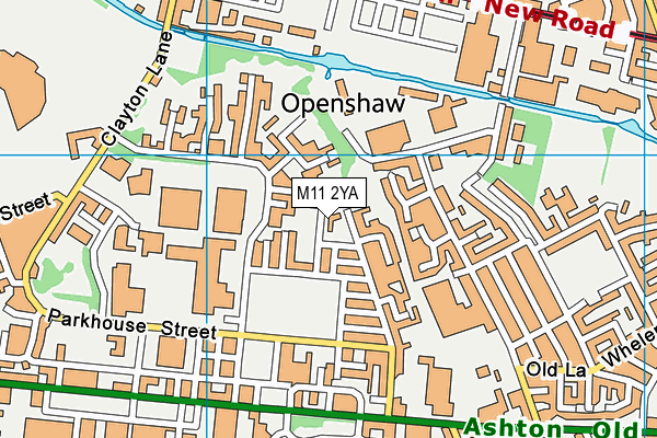 M11 2YA map - OS VectorMap District (Ordnance Survey)