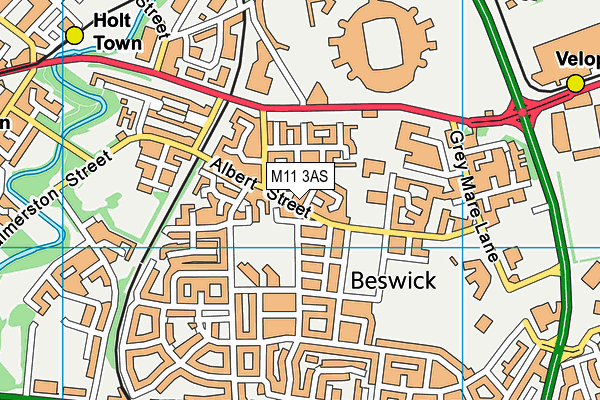 M11 3AS map - OS VectorMap District (Ordnance Survey)