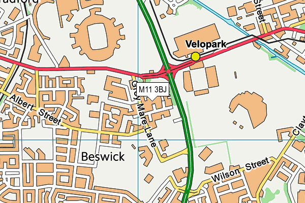 M11 3BJ map - OS VectorMap District (Ordnance Survey)