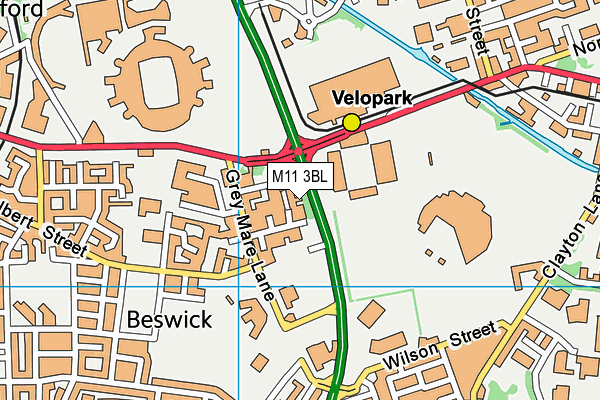 M11 3BL map - OS VectorMap District (Ordnance Survey)