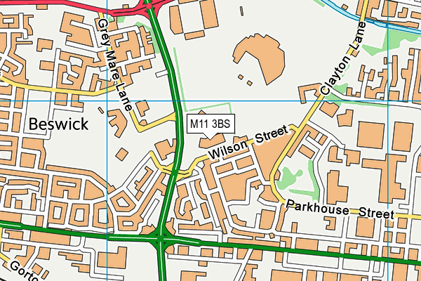 Manchester Institute Of Health And Performance map (M11 3BS) - OS VectorMap District (Ordnance Survey)