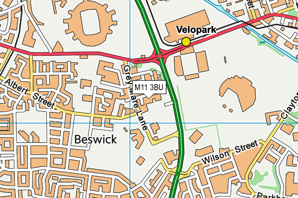 M11 3BU map - OS VectorMap District (Ordnance Survey)