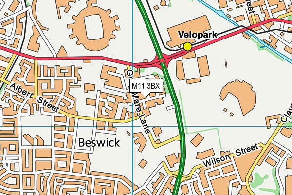 M11 3BX map - OS VectorMap District (Ordnance Survey)