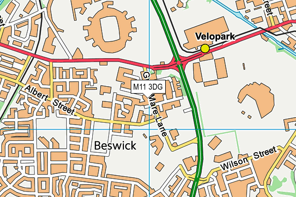 M11 3DG map - OS VectorMap District (Ordnance Survey)