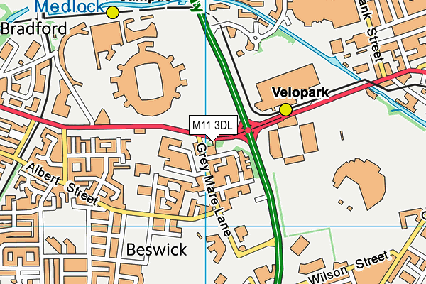 M11 3DL map - OS VectorMap District (Ordnance Survey)