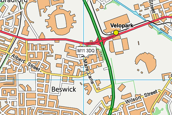 M11 3DQ map - OS VectorMap District (Ordnance Survey)