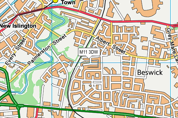 M11 3DW map - OS VectorMap District (Ordnance Survey)