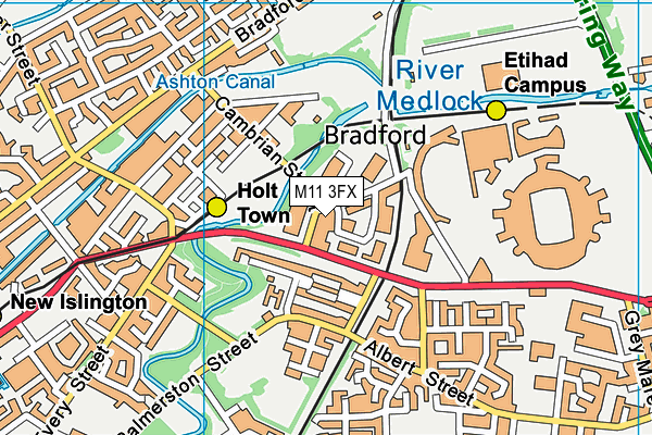 M11 3FX map - OS VectorMap District (Ordnance Survey)