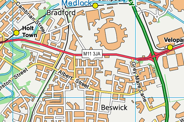 M11 3JA map - OS VectorMap District (Ordnance Survey)