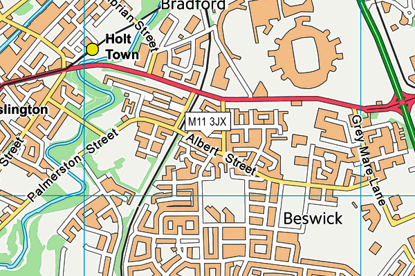 M11 3JX map - OS VectorMap District (Ordnance Survey)